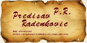 Predisav Radenković vizit kartica